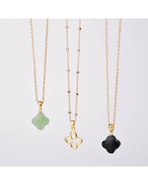 Nellou Jewellery Metallic Clover Necklace Sterling