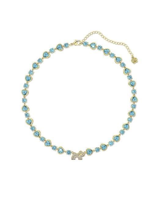 Cloud Haven Metallic Heart Crystal Logo Necklace