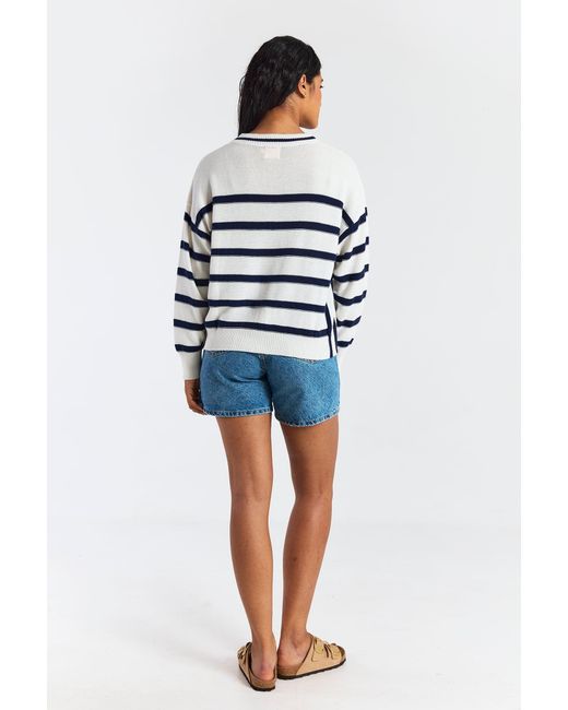 Brodie Cashmere Black Reverse Stripe Cardigan