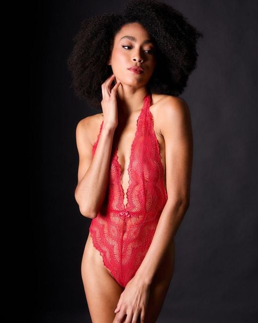 Journelle Red Natalia Bodysuit Scarlet