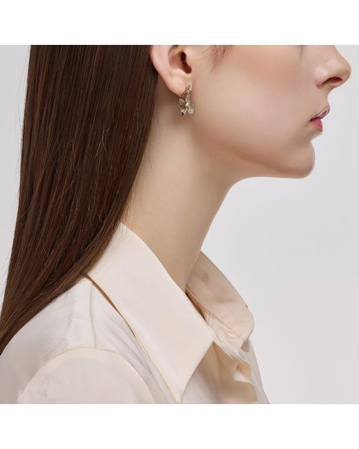 Didier Dubot Metallic La D. D Poppy Flower Drop Earring