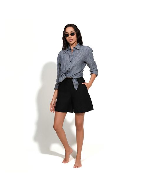 Maison Tangerine Blue Linen Shirt Stone