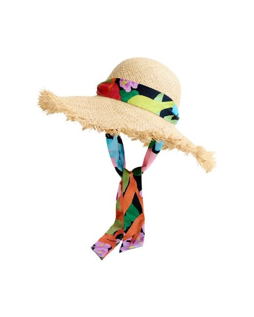Lost Pattern Yellow Cartagena Straw Hat With Ribbon Tie