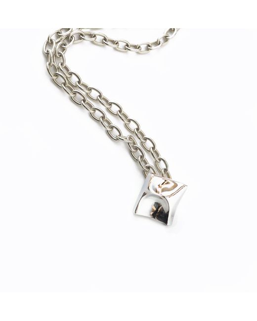 Nicole Amato Metallic Small Power Kiss Pendant Necklace