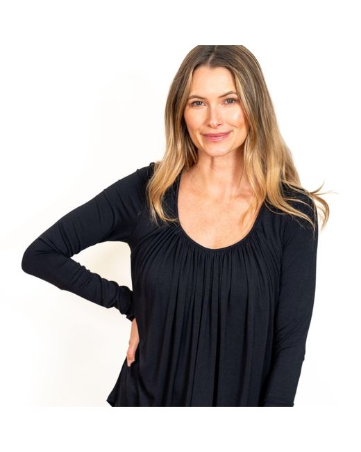 JJwinks Blue Full Moon Bra-Free Long Sleeve Lounge Top