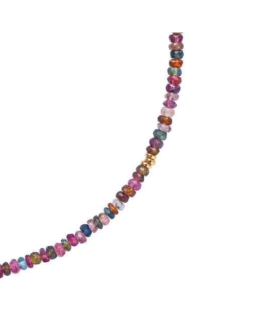 Bombyx House Metallic Birthstone October Tourmaline Bead Necklace