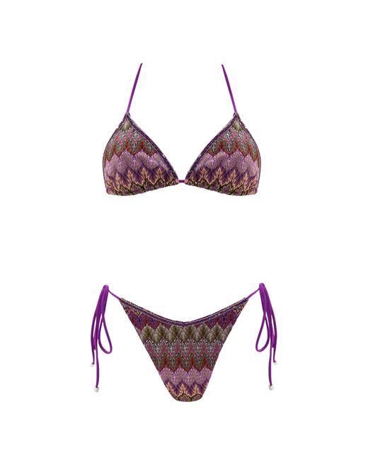 Aulala Paris Purple Nocturnal Sky Triangle Broderie Bikini