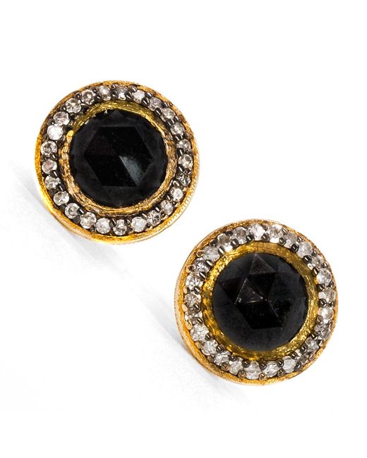 Ebru Jewelry Black Rose Cut Diamonds Solid Fine Stud Earrings