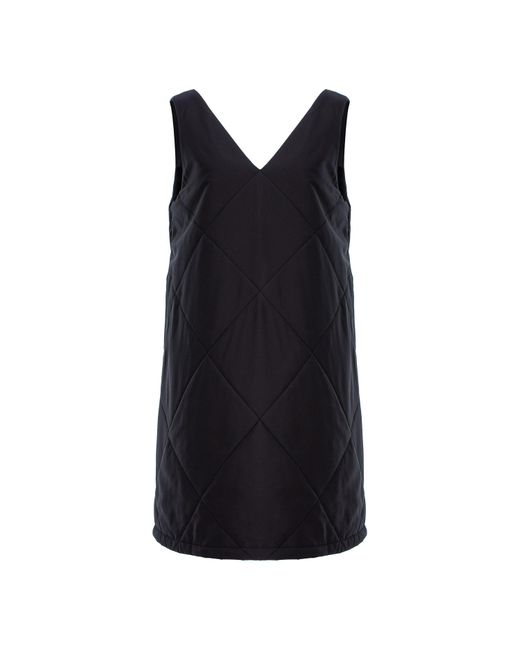 concept A trois Black Quilted Dress With Two Side Zippers