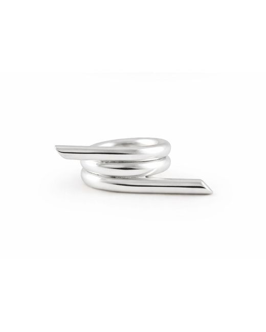 Born in Exile White Barbwire Brass Two Twist Ring