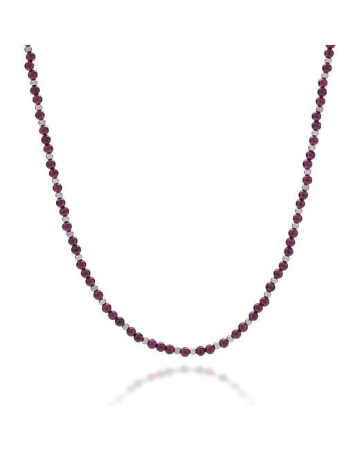 Nellou Jewellery Brown Jewel Bead January Birthstone Necklace Sterling