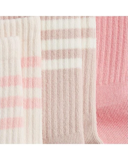HIGH HEEL JUNGLE by KATHRYN EISMAN Pink Varsity Premium Cotton Pilates Yoga Grip Socks