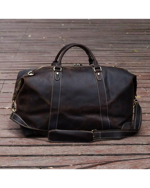 Touri Black Classic Traveller Genuine Leather Holdall for men