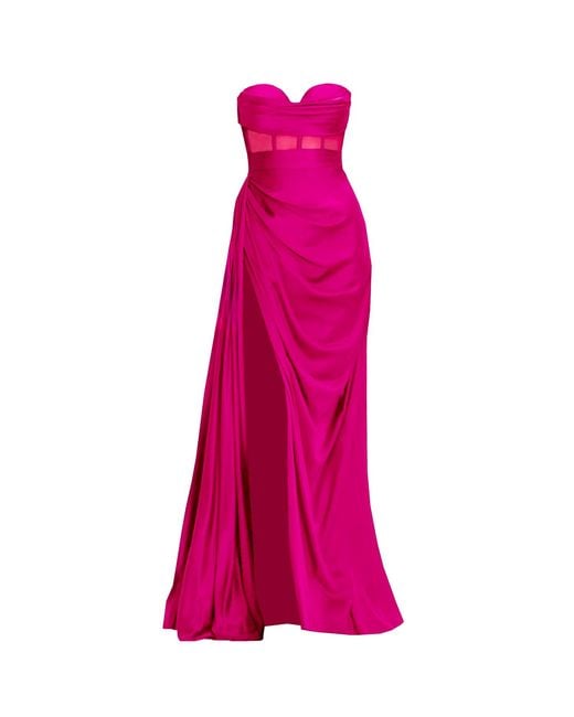 Angelika Jozefczyk Pink Fuchsia Satin Corset Evening Gown Napoli
