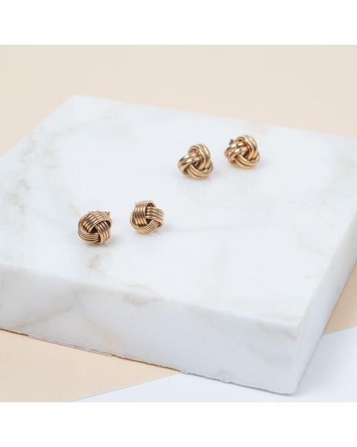 Auree Jewellery Metallic Cranley Vermeil Triple Knot Stud Earrings