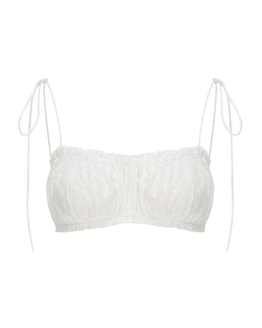 NUAJE NUAJE White Shirred Bralette