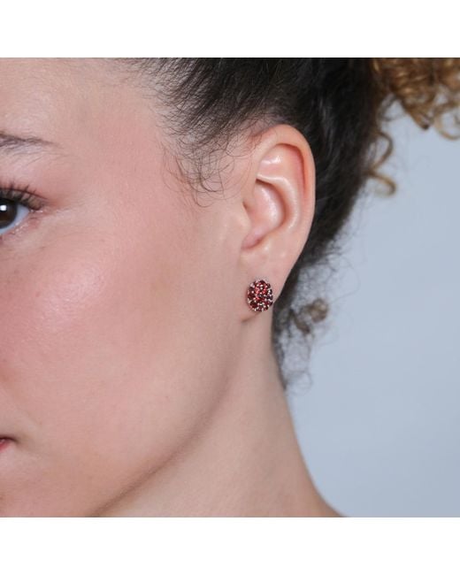 Onia Metallic Pave Garnet Studs