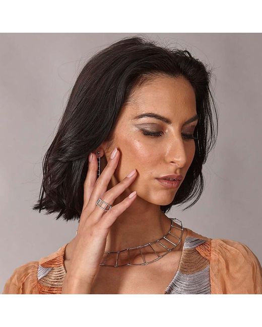 Lucy Quartermaine Metallic Solid Sterling Egyptian Tomb Ring