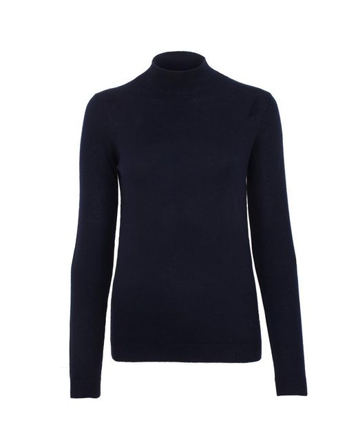 Paul James Knitwear Blue Pure Extra Fine Merino Wool High Neck Hayley Jumper
