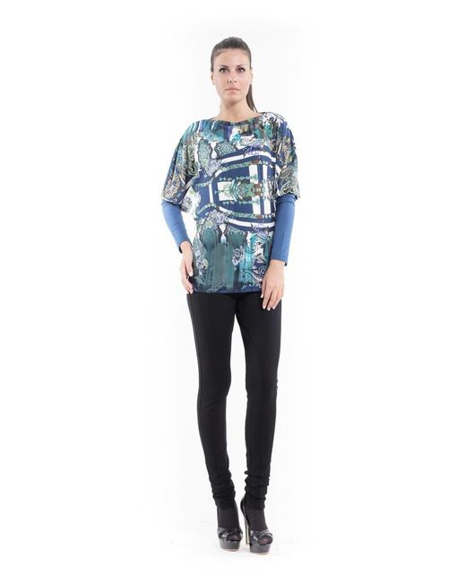 Conquista Blue Floaty Print Top