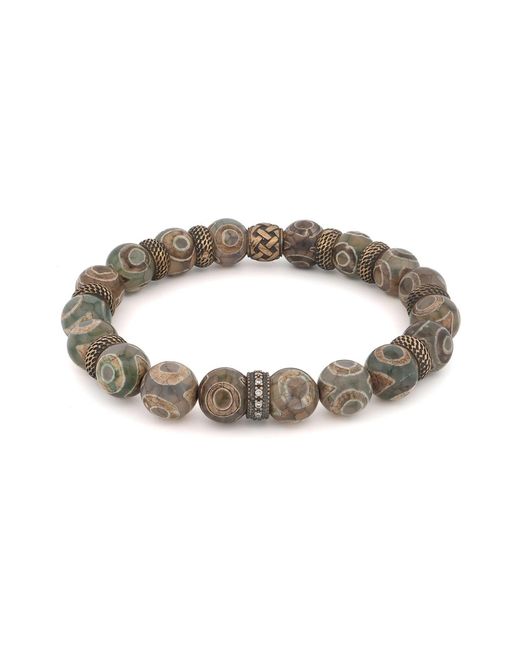 Ebru Jewelry Metallic Inner Power Bronze & Nepal Beaded Bracelet for men