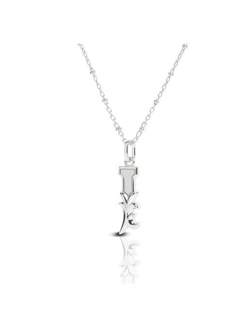 Kasun Metallic Solid I Initial Necklace With Mother Of Pearl