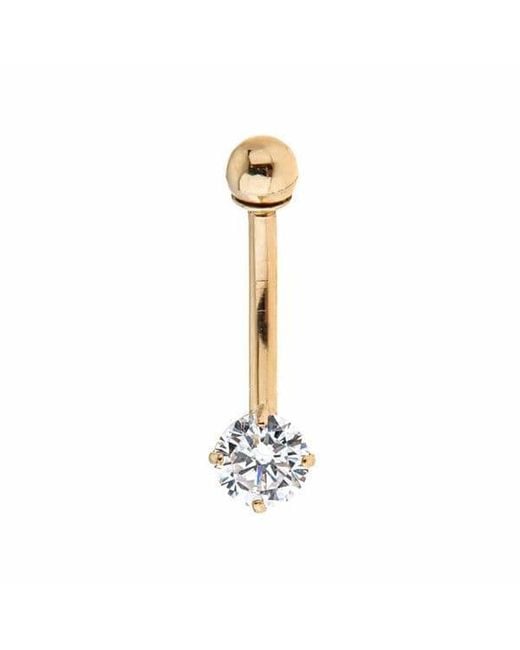 Zahav Jewelry Metallic 10K Solid 14G Round Cz Belly Ring