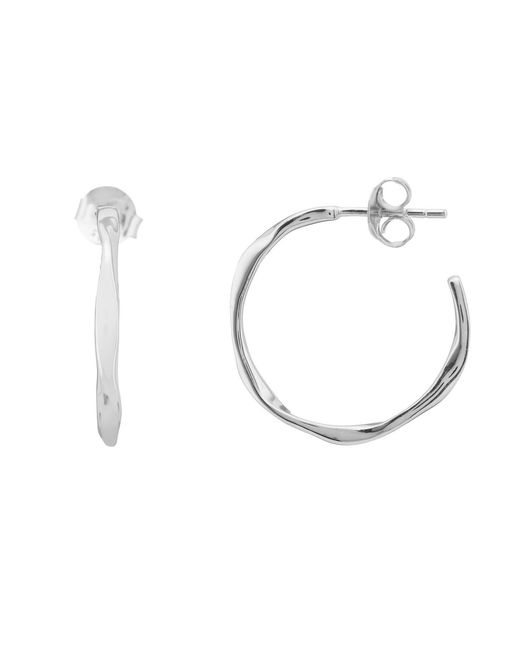 Auree Jewellery Metallic Ronda Piccolo Polished Sterling Hoop Earrings