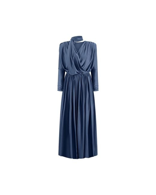 Rayan Blue The Drape Dress