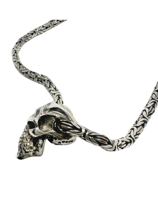 Tg-Jewellery by Tamara Gervasio Metallic Sterling Skull Pendant Necklace – Oneself Japanese Symbol Engraving for men