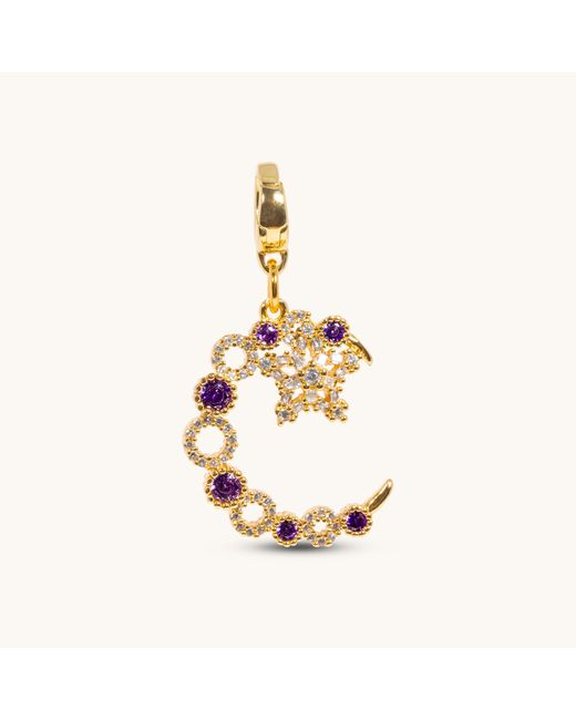 Alexie of Athens Metallic Dreamcatch Clip On Moon Charm