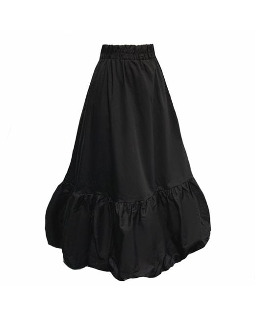 Frock Tales Black Calvatia Puffball Midi Skirt
