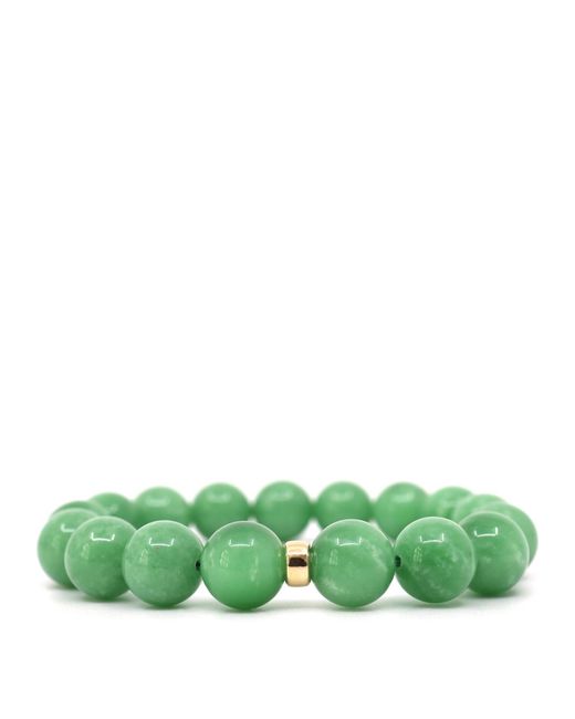 Shar Oke Green South African Jade Beaded Bracelet for men