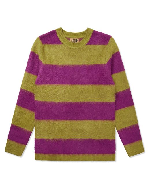 Gresham Blake Gray Stripe Mohair Jumper for men