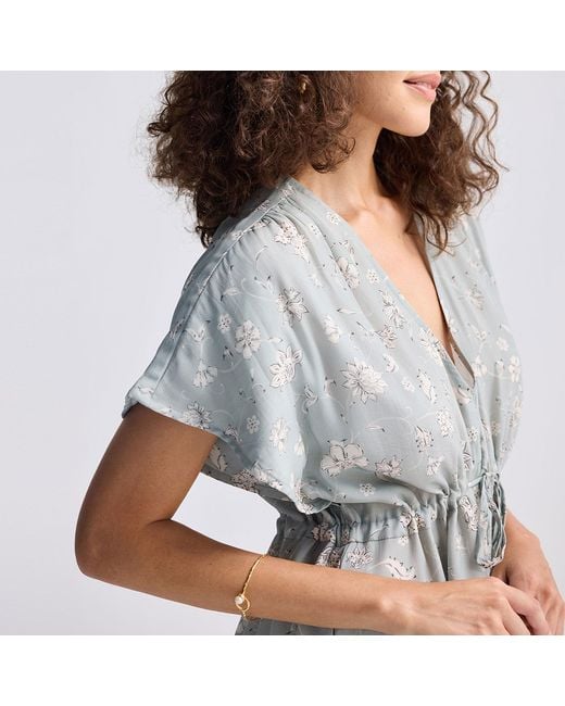 REISTOR Gray Gathered Maxi Dress
