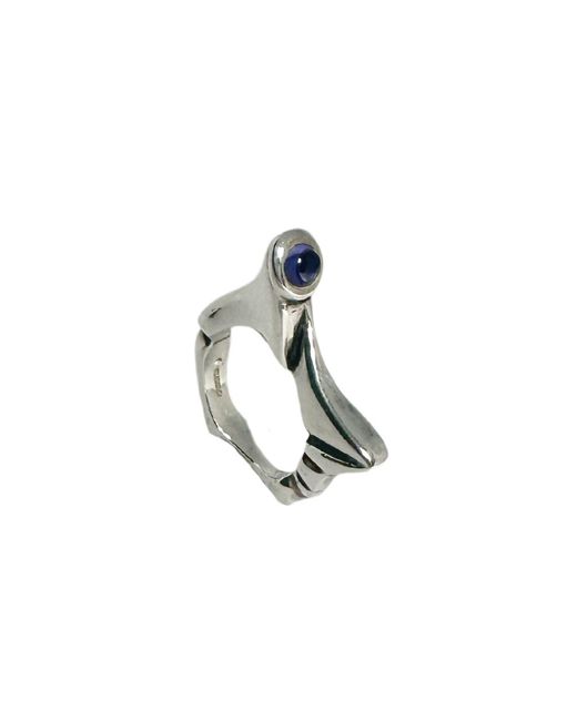 Tg-Jewellery by Tamara Gervasio Metallic Pyramid Sterling With Iolite Cabochon Ring