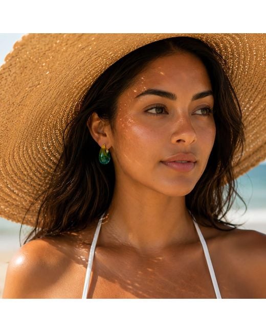 Hye Jane Jewelry Green Ombré Resin Statement Earrings