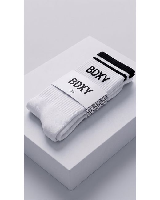 Bdxy Studio White "The Runner" Socks for men