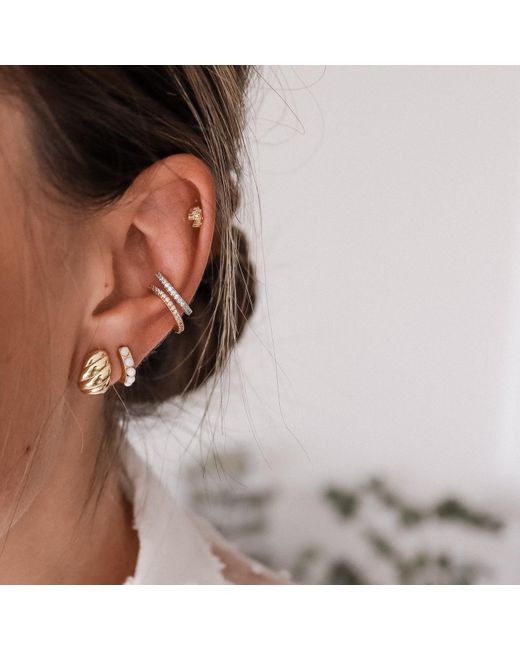 Cartilage Cartel Sparkle Ear Cuff Silver in Metallic Lyst