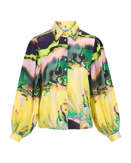 Klements Yellow Painters Silk Blouse
