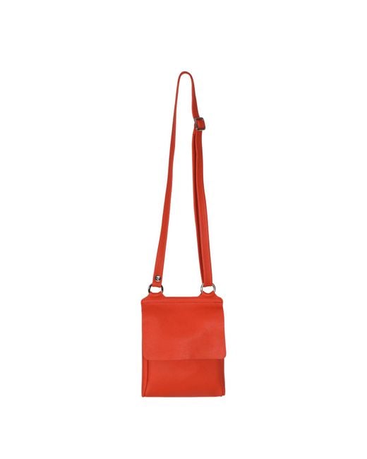 Owen Barry Red Leather Crossbody Bag Paprika Flora