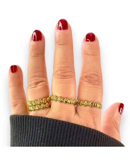 Jagged Halo Jewelry Metallic Eternity Skull Ring