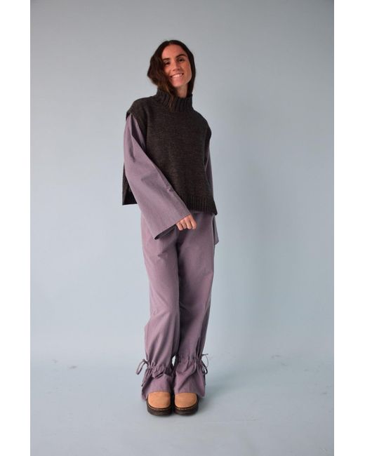 Mind Traveler Purple Gingham Balloon Alea Trousers