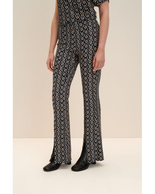 JAAF Gray Flared Pants In Daisy Print