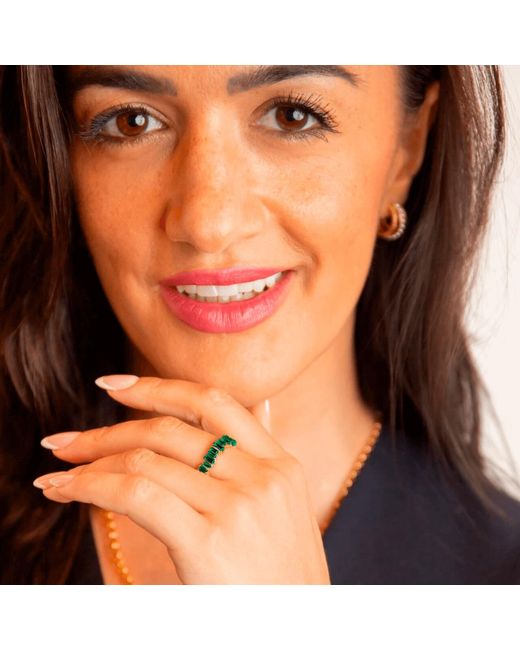 Claire Hill Designs Metallic Emerald Baguette Ring