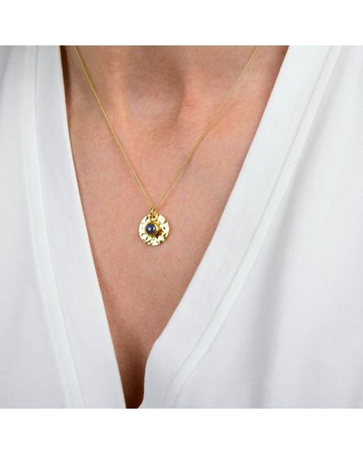 Nellou Jewellery Metallic Labradorite Luna Disc Necklace