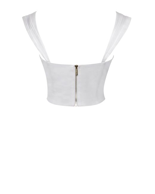 Miss Circle New York White Everly Lace Satin Corset Top