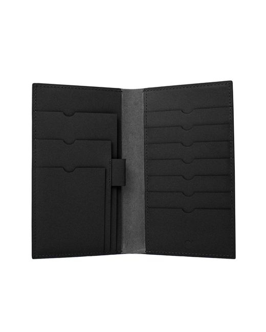 godi. Black Handcrafted Leather Passport & Travel Wallet for men
