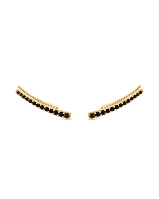 SALLY SKOUFIS Metallic Naked Ear Climber With Made Diamonds