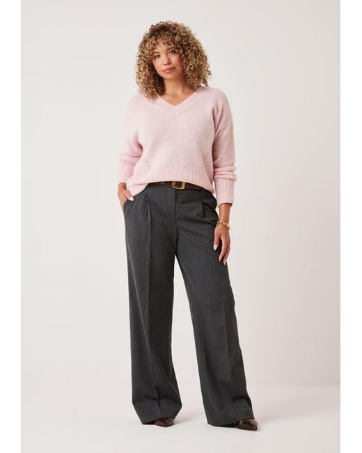 Loop Cashmere Pink V Neck Lofty Sweatshirt